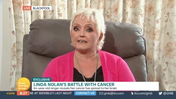 Linda speaking previously a<em></em>bout her cancer battle